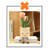 Kawaii knuffel plantje tulp roze